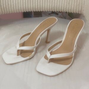 Elegant White Women's Heeled Sandals
